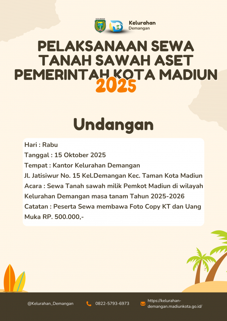 Pelaksanaan sewa tanah sawah aset Pemerintah Kota Madiun pamflet sewa tanah aset pemerintah kota madiun (1)